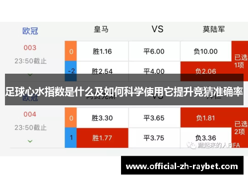 足球心水指数是什么及如何科学使用它提升竞猜准确率 足球心水指数是什么及如何科学使用它提升竞猜准确率